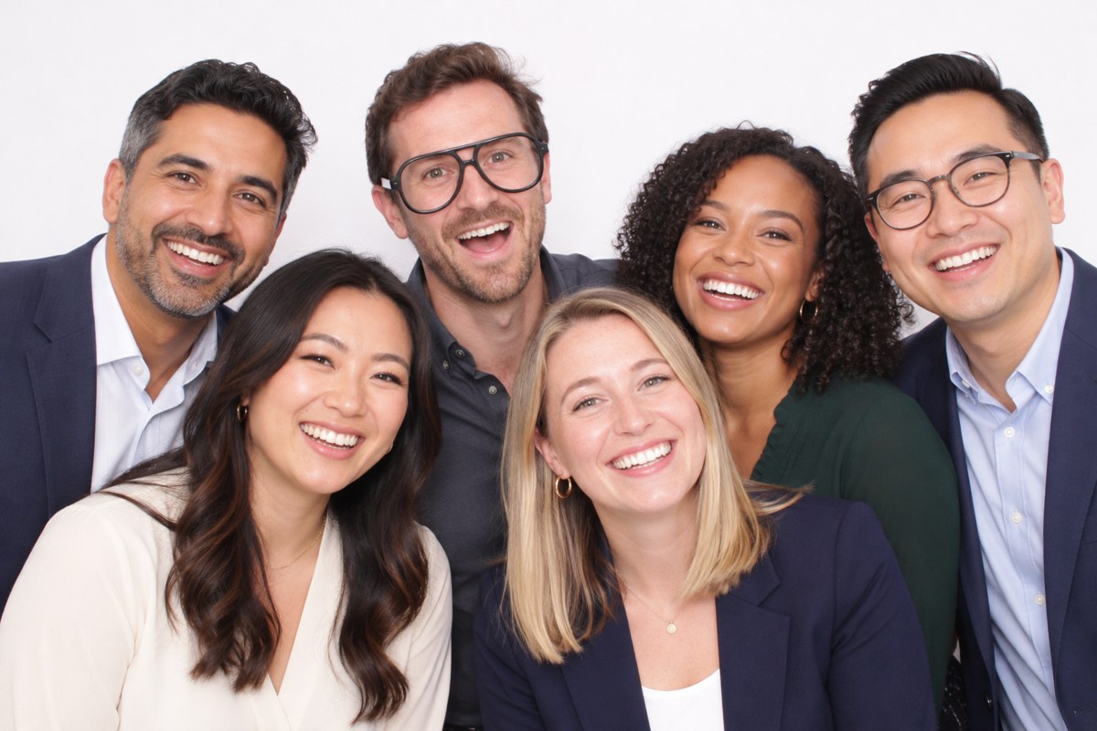 AI-generated corporate team photo concept