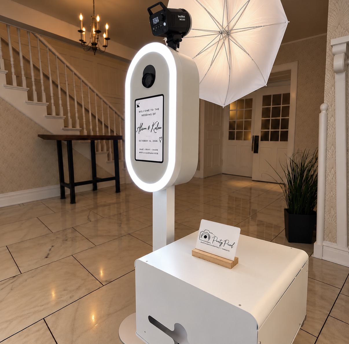 Party Pixel photo booth set up at an event